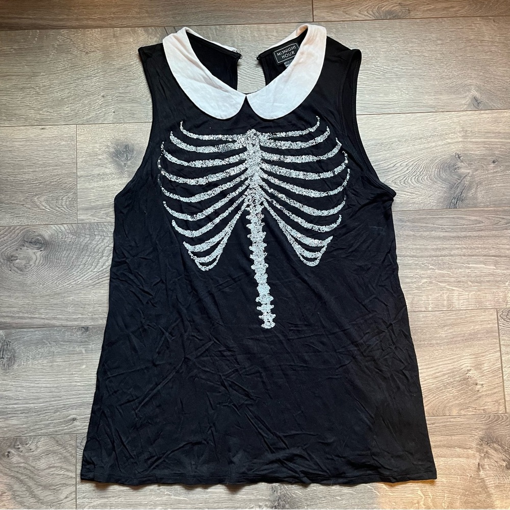 Midnight Hour Ribcage Collared Tank